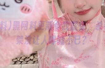 黑网料更新令我震惊，杀手锏下架没让人唏嘘不已？